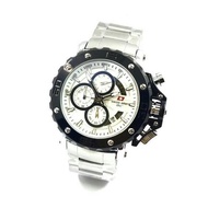 JAM TANGAN S ARMY 9205 SA9205 M PRIA SILVER WHITE RING BLACK FREE TALI