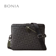 Bonia Uniform Green Sandrino Monogram Large Messenger Bag | Beg Messenger