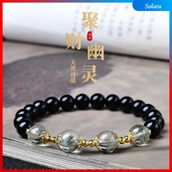 【Solara】Natural Obsidian Green Phantom Crystal Bracelet Original
