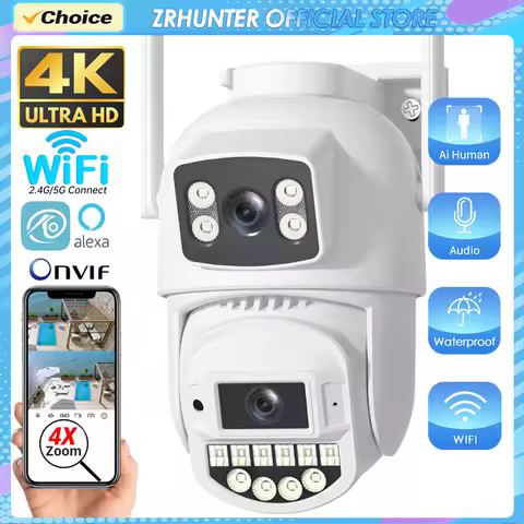 4K 10MP PTZ Wifi IP Camera Dual Lens AI Human Detect ONVIF 2.4G/5G WIFI Surveillance CCTV Cameras Se