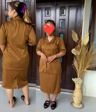 setelan kerja wanita PNS pdh model jas lengan pendek bawahan celana rok pendek dan rok sepantoyobo