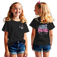 On Cloud Nine Birthday T-Shirt For 9-Year-Old Children Floral 9-Year-Old Party