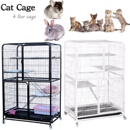 [4 Tier Big Cage] Luxury 2/3/4 level big cat cage / Rabbit cage/ Bird Parrot Cage / Pets cage Chinchilla Cat Villa House