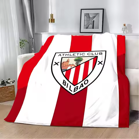 VIKAMA Athletic Bilbao Logo Cubierta Manta Franela Dormitorio Salón Manta Ventilador Regalo Decoraci