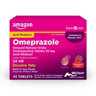 Amazon Basic Care Omeprazole Delayed Release Orally Disintegrating Tablets, Strawberry Flavor, 42 Co