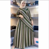 GAMIS KEKINIAN MODEL STRIPE SERONG AYOMI DREES BUSUI TERBARU 2025