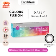 [10 PCS] FreshKon Colors Fusion Shimmering Grey - Daily Color Lens (Plano, -0.50D, -1.00D to -8.00D)