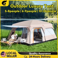 WTHB Khemah Camping Tent Waterproof Khemah unta 5--12 Persons Outdoor large Family Tent Double Layer