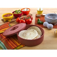 Imusa Traditional Brown Terracotta Microwave Safe Tortilla Warmer & Keeper with Lid...(US)