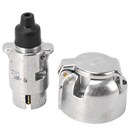 (MJXF) Trailer Accessories- 7 Pin Trailer Plug 12V Rv Sockets Towbar Towing 7Pin Metal Trailer Conne