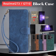 For Realme GT Neo5 GT3 Phone Case Fashion RealmeGT3 GTNeo5 RealmeGT GT10Pro GT10 Flip Zipper Shockproof Luxury Leather Wallet Card Slot Lanyard Casing Safe Stand Holder Block Cover