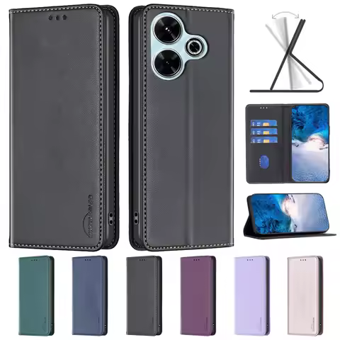For Xiaomi Redmi 13 13C Case Magnet Flip Phone Case on For Funda Xiomi Redmi Note 13 Pro Redmi13 Not