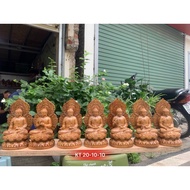 Buddha Statue, Honey Buddha Statue, Green Cypress Wood 20cm High