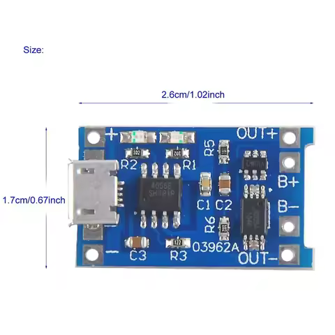 10Pcs TP4056 Charging Module With Battery Protection 18650 BMS 5V Micro-USB 1A 186 50 Lithium Batter