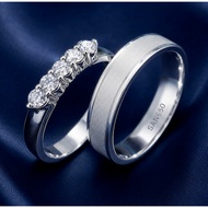 Custom Handmade Couple Ring SAN950 [C680] - 950 Silver Palladium PLATINUM | Engagement WeddingRing