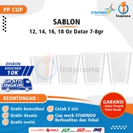 Starindo Flat Cup Screen Printing 12 Oz, 14 Oz, 16 Oz, 18 Oz (7-8 Grams)