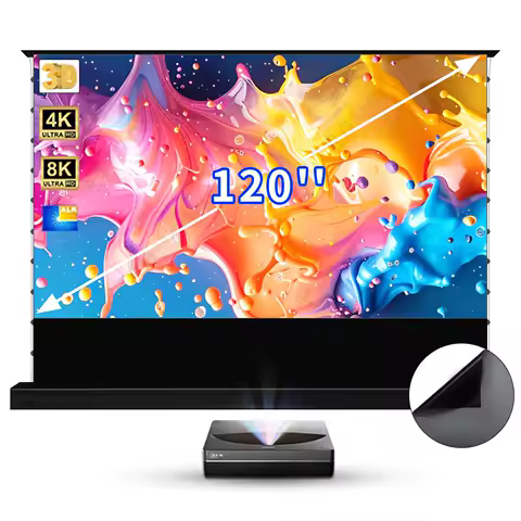 120 Inch PET Crystal UST ALR Projection Screen ALR Motorized Floor Rising Projector Screen For Fengm
