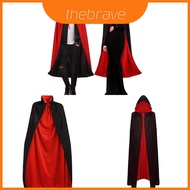 Vampire Cloak For Halloween Costume Red Black Fabric With Stand Collar For Adults