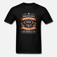 Men Short sleeve tshirt January 1982 Life Begin At 36 cool men t-shirt
