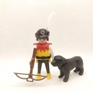 [4Fun] 全新 摩比 Playmobil 人偶  弓箭手 與 獵犬 黑狗 紐芬蘭犬 獵狼犬 獵犬 