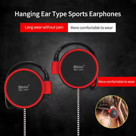 Original SHINI Q940 3.5mm Headphones Stereo Bass Music Earphone Ear Hook Headset fone de ouvido For 