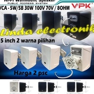 SPEAKER PASIF VPK VCA5B HITAM / VCA5W PUTIH 5 inch 2pcs 70v-100v 8ohm