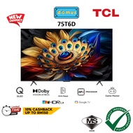 FREE SHIPPING TCL 75" T6D Series QLED Quantum Dot 4K 60hz UHD Google TV LED Smart TV 75T6D Replace 7
