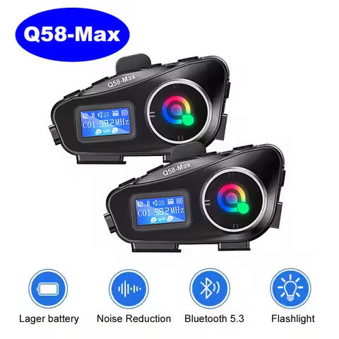 Q58 Max Motorcycle Helmet Bluetooth Intercom Headset Supports Multi-Scene Mixed Music Sharing Interp
