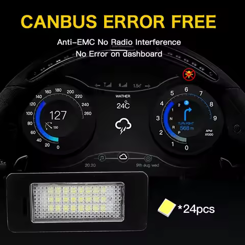 2PCS LED License Plate Lights Canbus ​For VW Caddy 15-20 Passat Tiguan 09-20 ​For Audi A4 08-12 TT 0