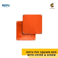 Royu PVC Square Box Orange 4x4 - Electrical Junction Box / Amco Box for Ceiling & Wall