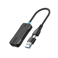 USB/Type C 2 in 1 Wireless CarPlay Adapter Wired to Wireless Carplay Mini Box for USB/Type C Dongle