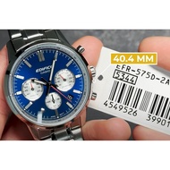 [Original] Casio Edifice EFR-575D-2A Blue Chronograph Analog Stainless Steel Men's Watch