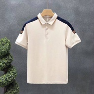 Men's Short Sleeved Polo Shirt 2023 Summer New Pearl Cotton Business Casual Short Sleeved Small Lapel T-shirt Top