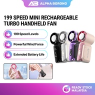 Alpha Borong 199Speed NEW MINI Portable Handheld Fan USB Rechargeable Cooling Fan Pocket Fan Outdoor