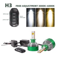 K14 H11 Led Tricolor APP Control Color 150W 4575 Chip Car Headlights Bulb H1H3 H4 H7 Canbus H8 HB3 9