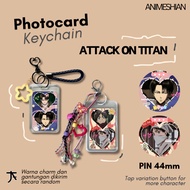 GANTUNGAN Photocard Keychain Attack on Titan - ANIMESHIAN - Keychain, Keychain, Photo Card Anime AOT