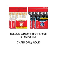 Colgate Slimsoft Charcoal / Charcoal Gold Toothbrush 1's/3's/5's