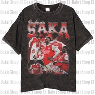 England Bukayo Saka T-shirt/Football T-shirt Vintage Wash Bukayo Saka Arsenal Unisex