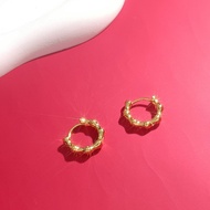 Subang Gantung Love Emas 916 Bajet / 916 Gold Round Hoop