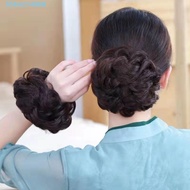 TMZ1 Messy Curly Chignon, Rubber Band Hair Extensions Synthetic Hair Bun, Hair Accessories Elastic S