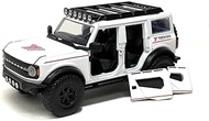 2021 Bronco White with Red Stripes and Roof Rack Yokohama Tires Just Trucks Series 1/24 Diecast Mode