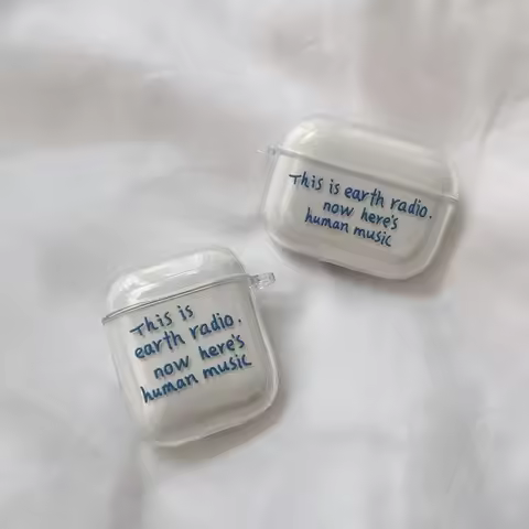 Ins English Letter Clear Soft TPU Earphone Case For Airpods 4 3 2 1 Pro Pro2 Pro3 Shockproof with Ho