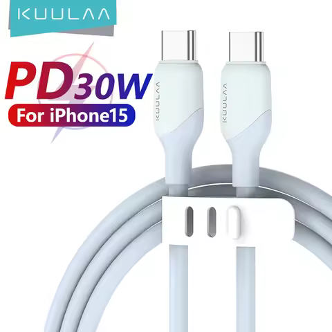 KUULAA USB C Cable to USB Type C Cable PD 30W Fast Charger Cord USBC to Type-C Cable for iPhone15 Sa