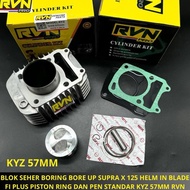 RVN CYLINDER BLOK SEHER BORING KOMPLIT BORE UP SUPRA X 125 HELM IN BLADE FI KYZ 57MM 57 MM BLOCK SEH