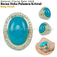 [ Original] Cincin Batu Akik Natural Bacan Palamea Kristal Serat Kura