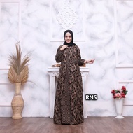 baju gamis batik wanita terbaru jumbo kombinasi polos kekinian - parang jarum l