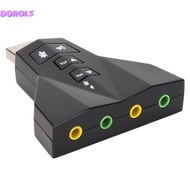 DOROLS USB Sound Card, Dual Microphone Interface Dual Audio Interface Virtual 7.1 Sound Card, Plug a