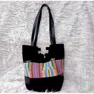 Black Woven Bag Shoulder Velcro Mouth (Code Y3)