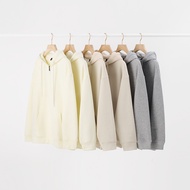 t shirt lelaki hoodie oversized baju lelaki 600g Velvet Autumn Winter Solid Color Hooded Cardigan wi