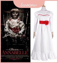 Enchanting Creation Annabelle Halloween Horror Doll White Dress For And Girls Adults